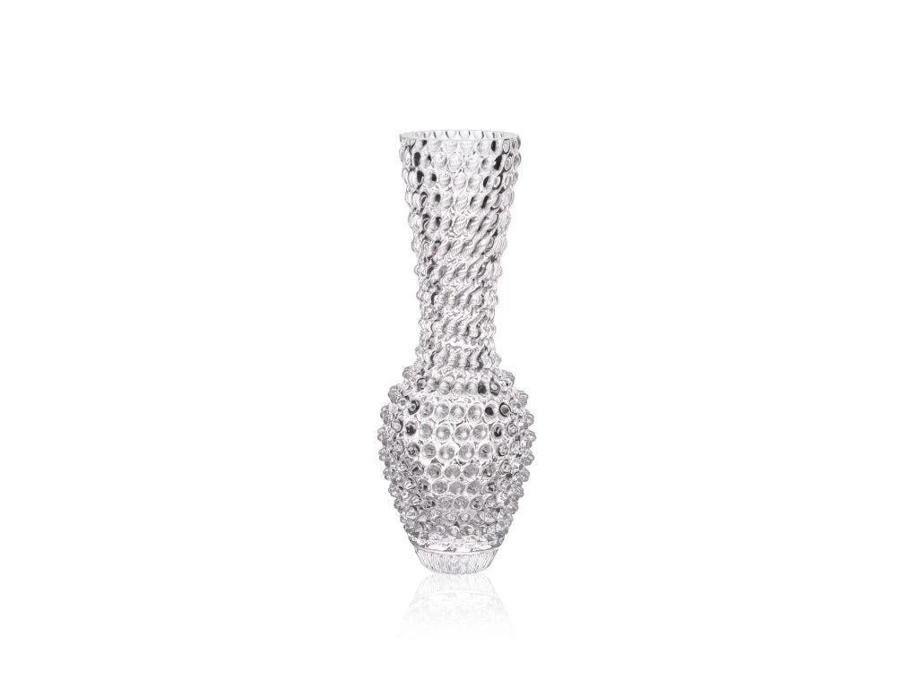 Clear Hobnail Fugu Vase