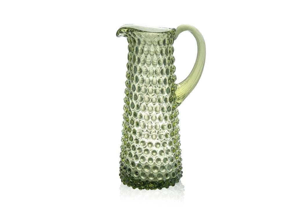 Olive Green Hobnail Jug Tall
