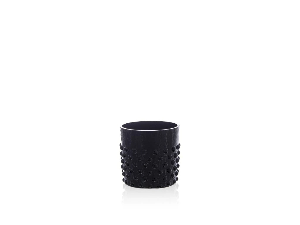 Black Hobnail Whiskey Glass