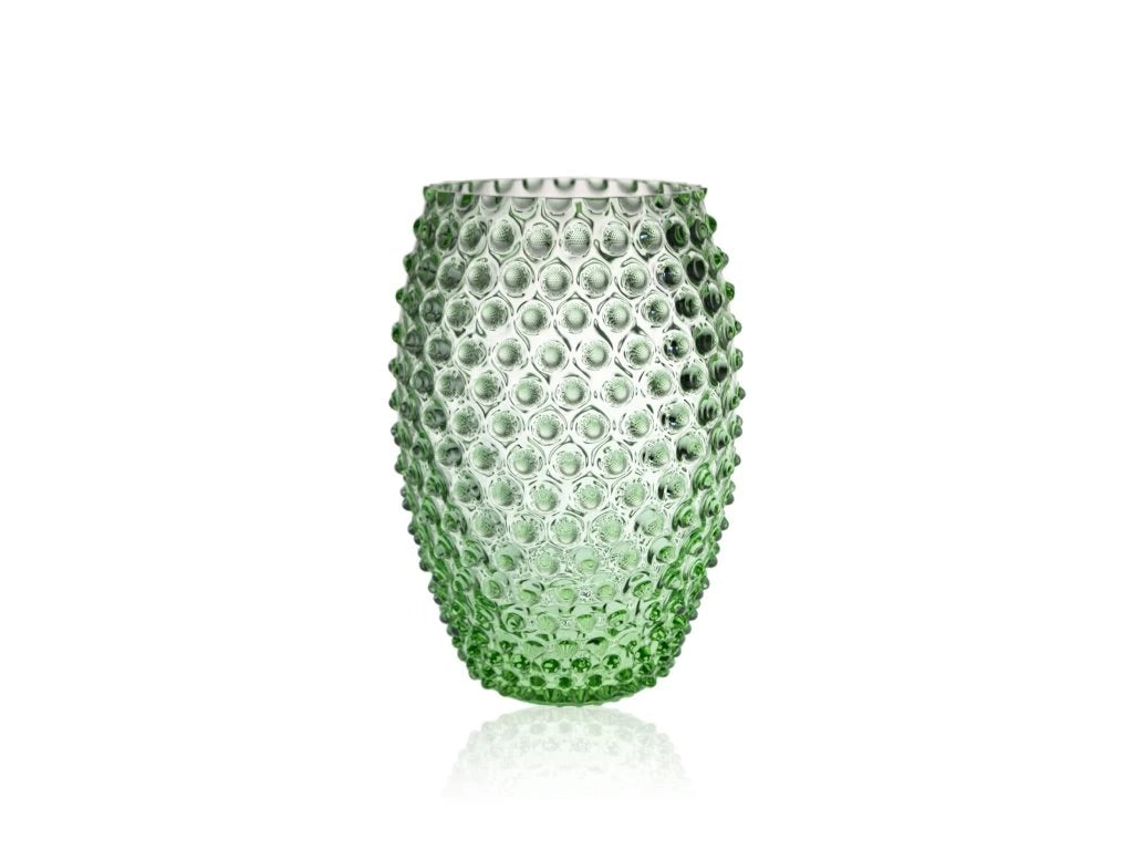 Light Green Hobnail Oval Vase