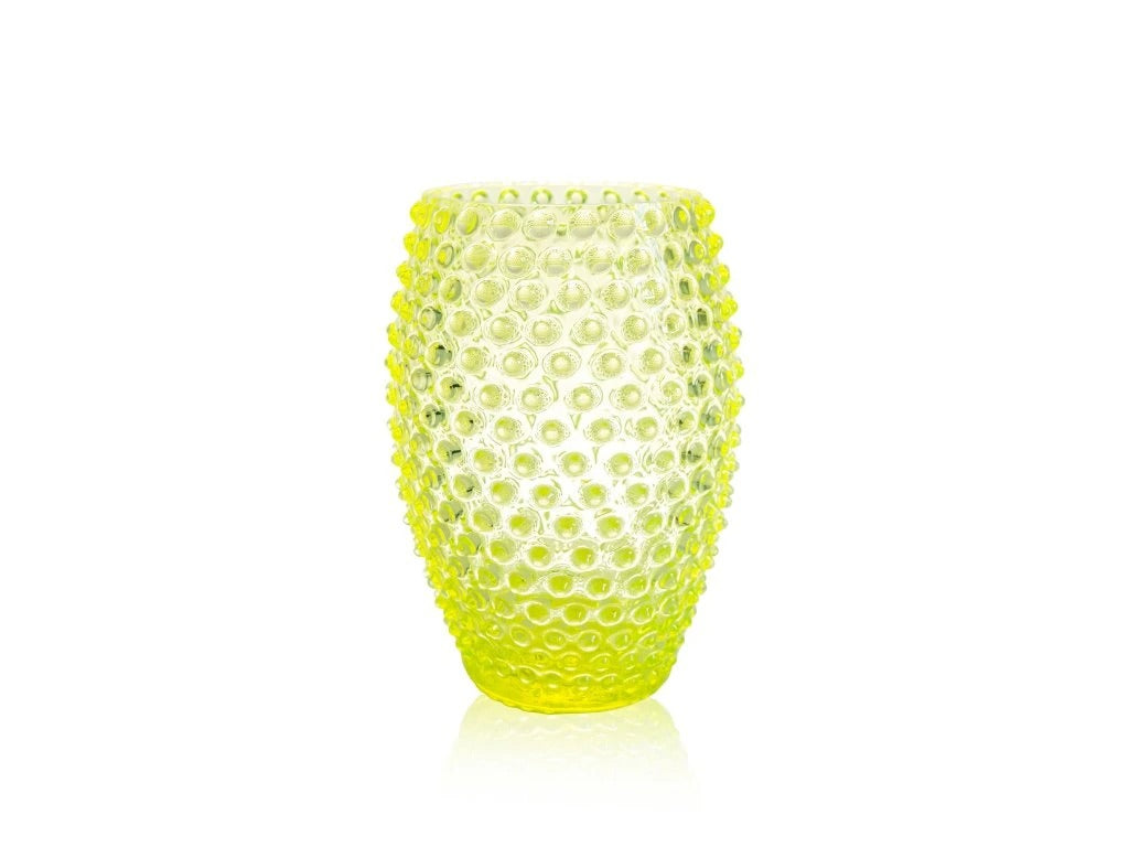 Neon Citrine Hobnail Oval Vase