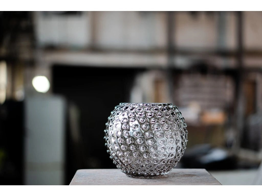 Underlay Black Smoke Hobnail Round Vase