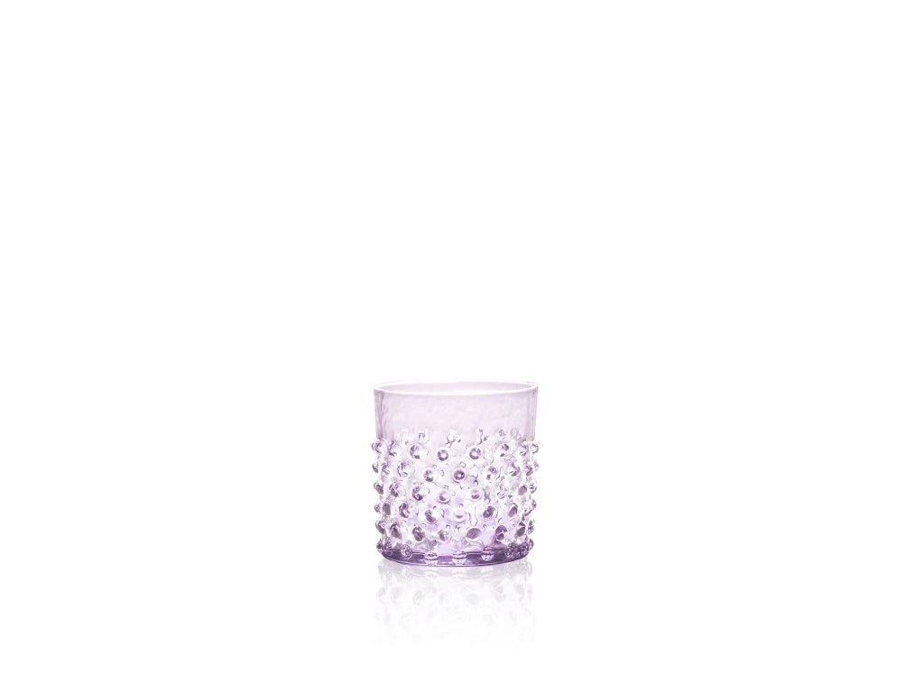 Lilac Hobnail Whiskey Glass