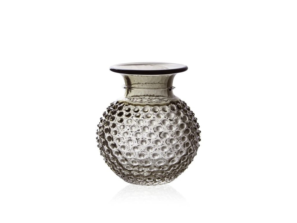 Underlay Black Smoke Hobnail Collar Vase