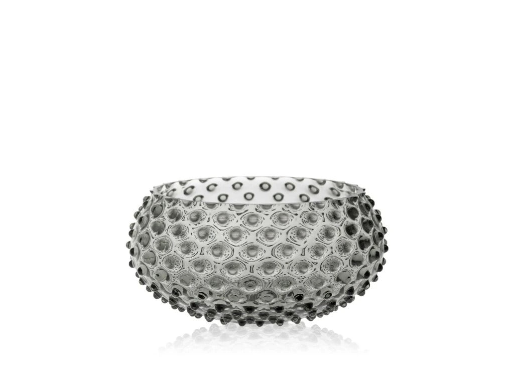 Grey Smoke Hobnail Large Bowl