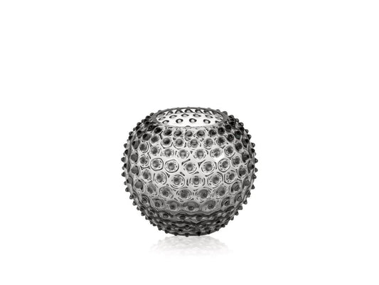 Grey Smoke Hobnail Round Vase