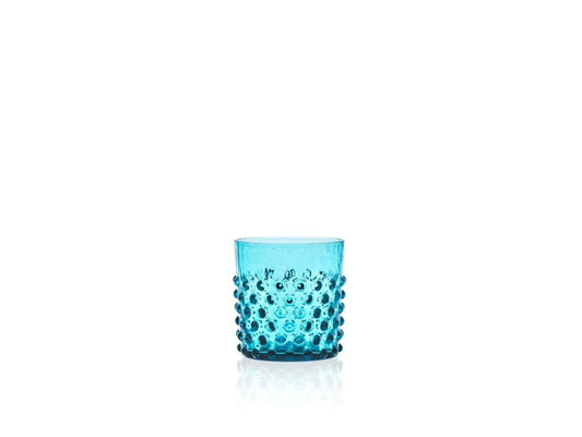 Aquamarine Hobnail Whiskey Glass (x4)