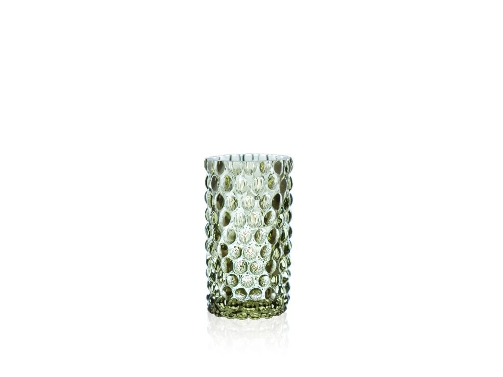 Olive Green Hobnail Bud Vase