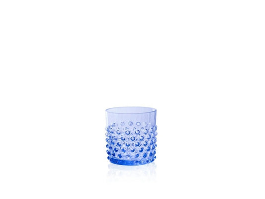 Light Blue Hobnail Whiskey Glass