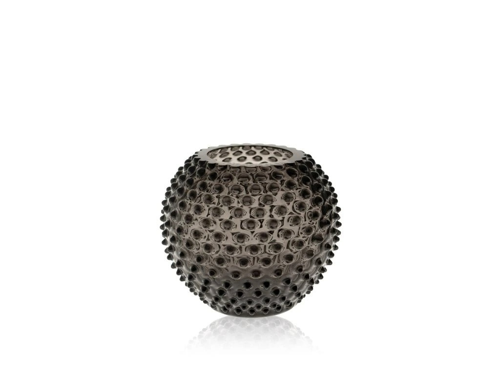 Black Smoke Hobnail Round Vase