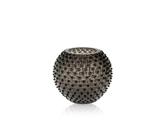 Black Smoke Hobnail Round Vase