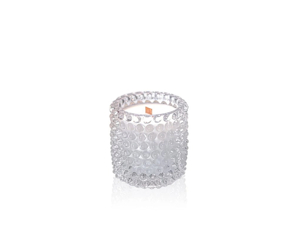 Clear Hobnail Candle Small