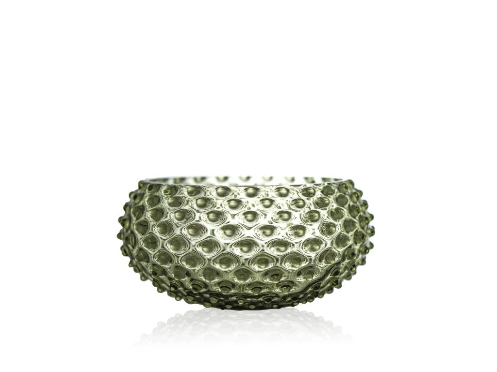Olive Green Hobnail - Large Bowl