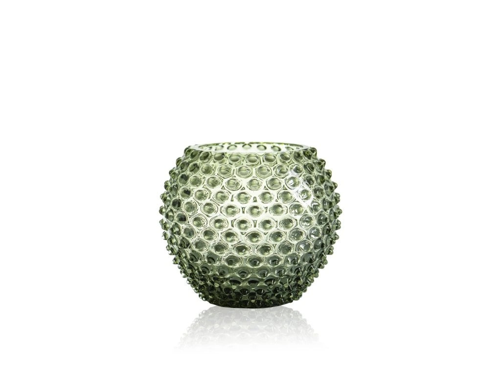 Olive Green Hobnail Round Vase
