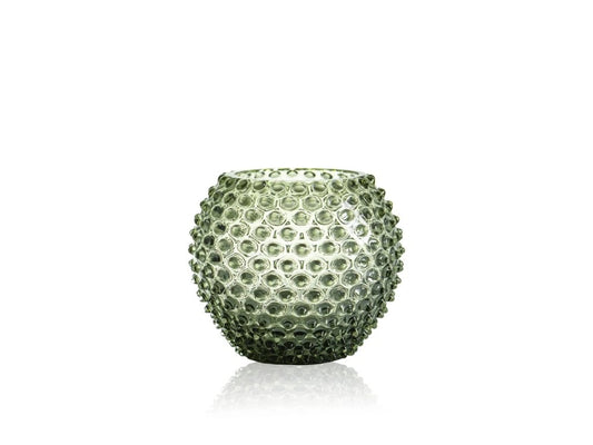 Olive Green Hobnail Round Vase