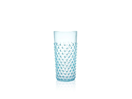 2) Underlay Aquamarine Hobnail Tumblers Large