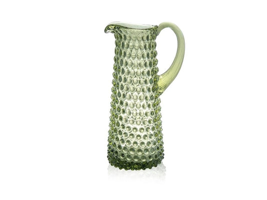 Olive Green Hobnail Jug Tall