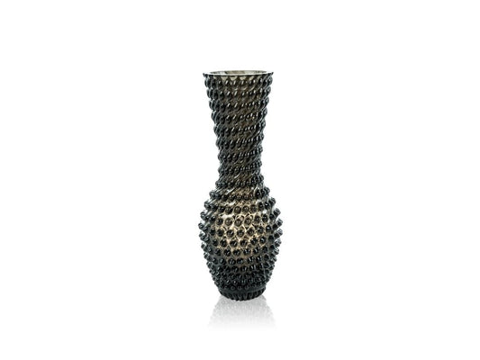 Black Smoke Hobnail Fugu Vase
