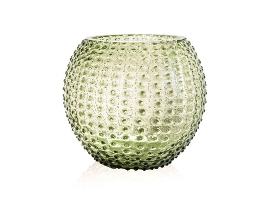 Olive Green Hobnail Vase Large