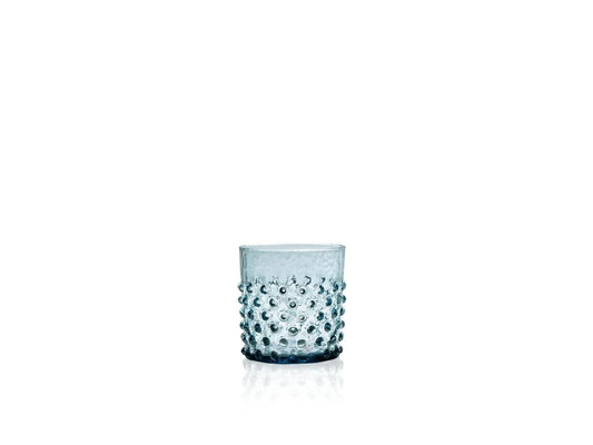 Misty Blue Hobnail Whiskey Glass
