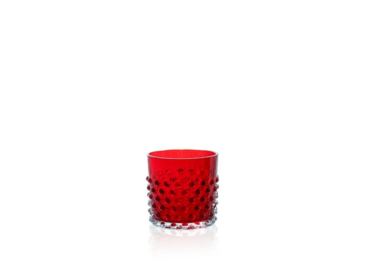 Underlay Garnet Hobnail Whiskey Glass