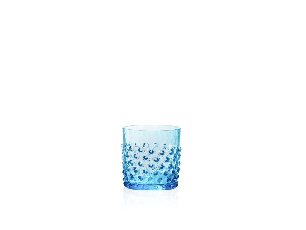 Azure Hobnail Whiskey Glass