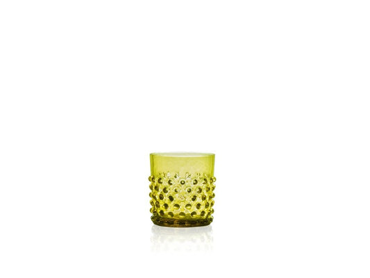 Bonsai Green Hobnail Whiskey Glass