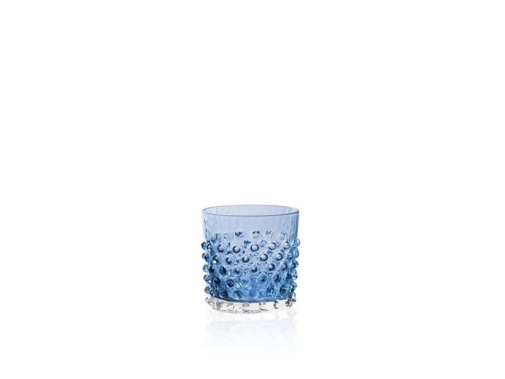 Underlay Blue Smoke Hobnail Whiskey Glass