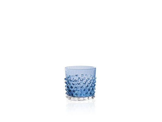 Underlay Blue Smoke Hobnail Whiskey Glass