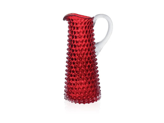 Underlay Garnet Hobnail Jug Tall