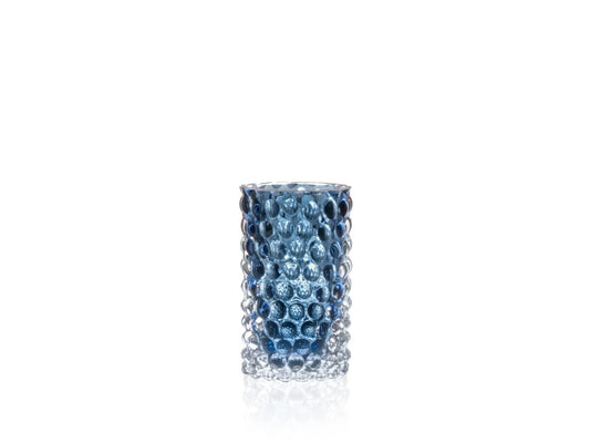 Underlay Blue Smoke Hobnail Bud Vase