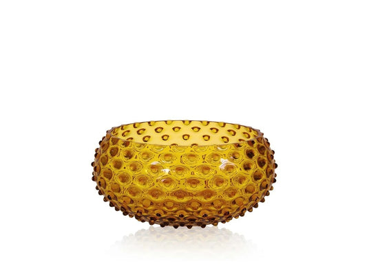 Amber Hobnail Bowl - Large