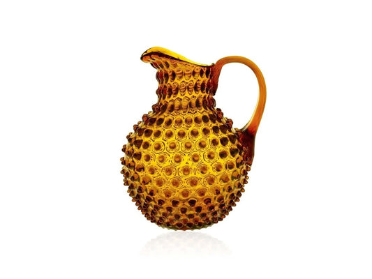 Amber Hobnail Large Jug 2L