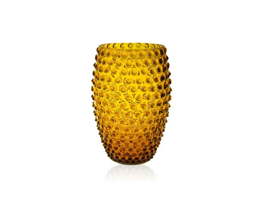 Amber Hobnail Oval Vase