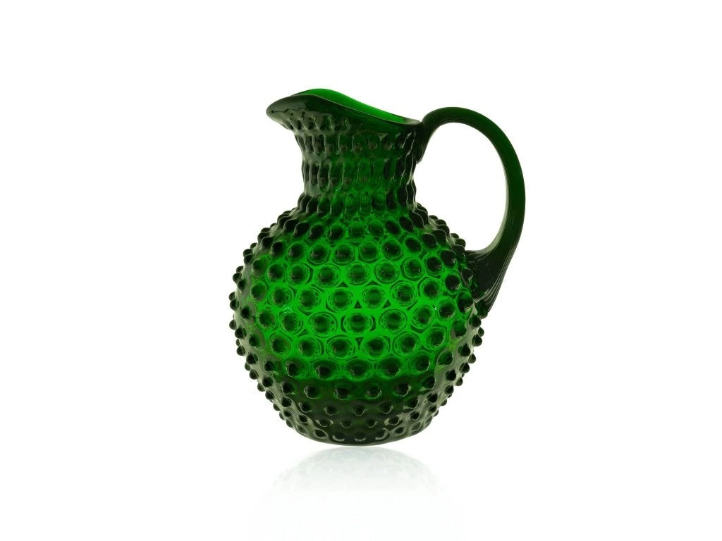 Dark Green Hobnail Large Jug
