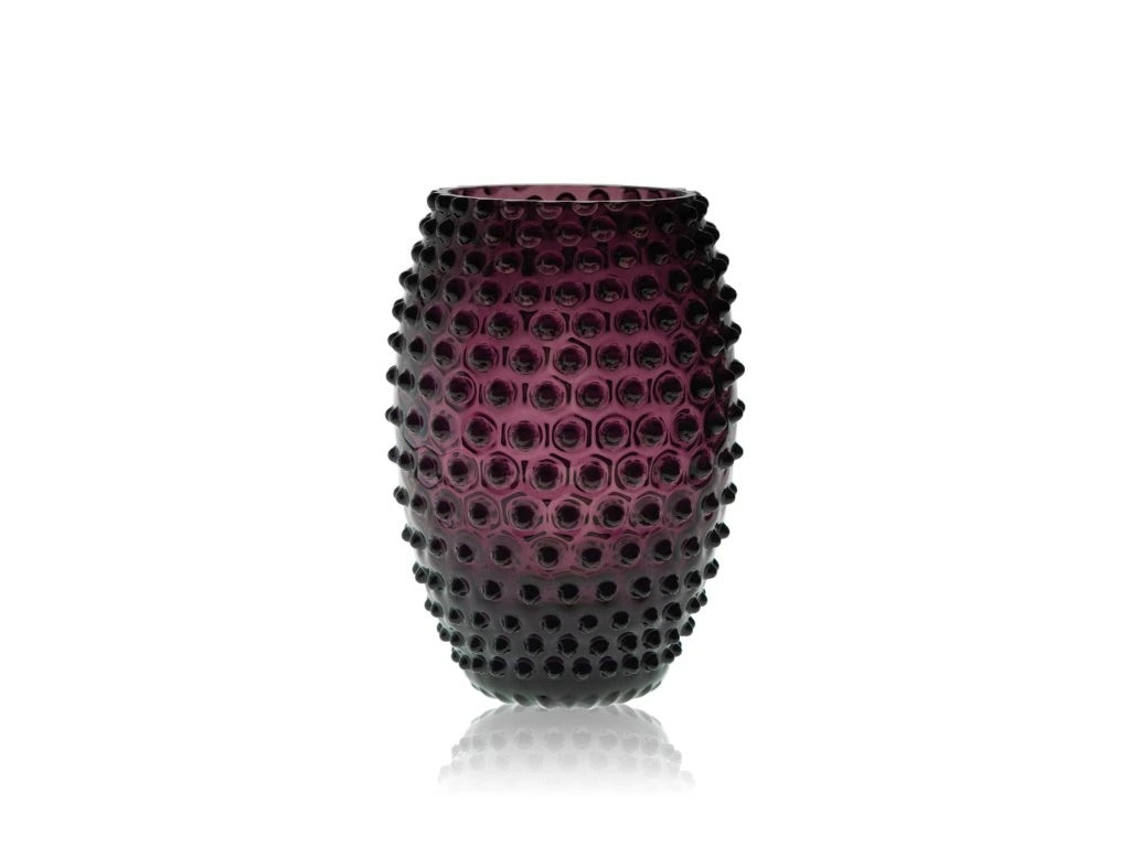 Violet Hobnail Oval Vase