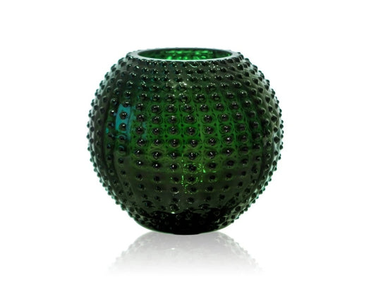 Dark Green Hobnail Vase Large