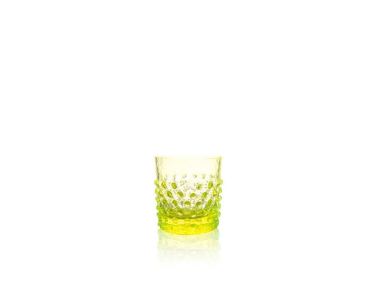 Neon Citrine Hobnail Whiskey Glass