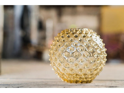 Underlay Amber Hobnail Round Vase