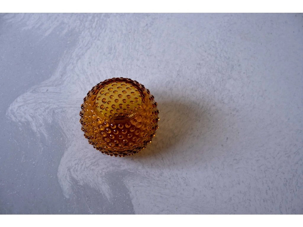 Amber Hobnail Round Vase