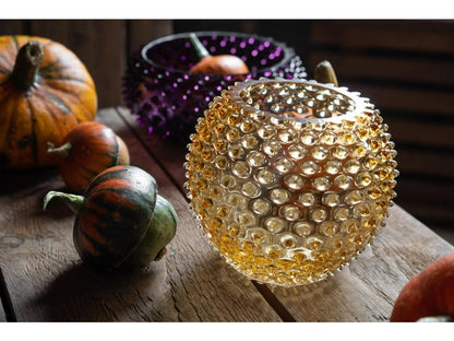 Underlay Amber Hobnail Round Vase