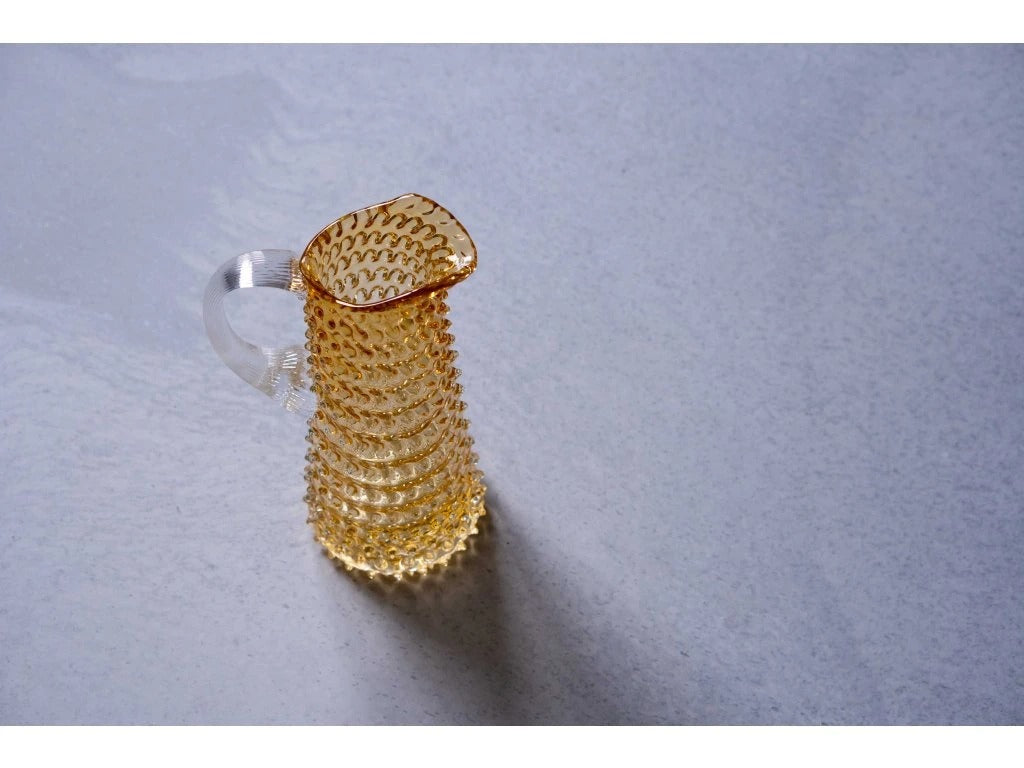 Underlay Amber Hobnail Jug Tall