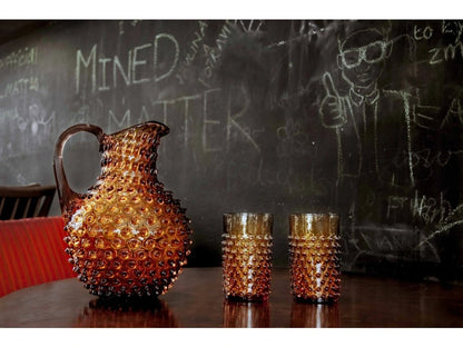Amber Hobnail Large Jug 2L