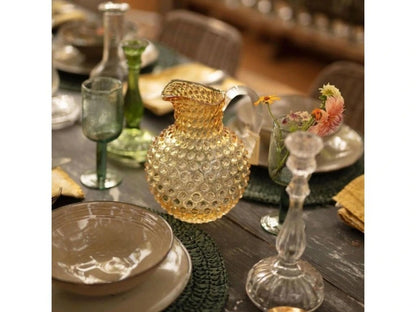 Underlay Amber Hobnail Jug
