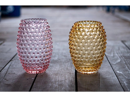 Underlay Amber Hobnail Oval Vase